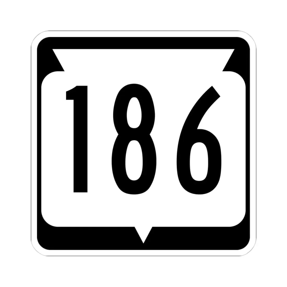 WIS 186 (Wisconsin) (Road Sign) STICKER Vinyl Kiss-Cut Decal 4 Inch White - The Sticker Space
