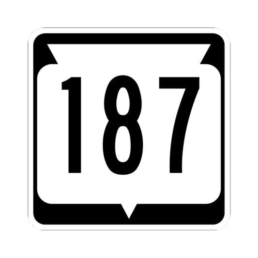 WIS 187 (Wisconsin) (Road Sign) STICKER Vinyl Kiss-Cut Decal 2 Inch White - The Sticker Space