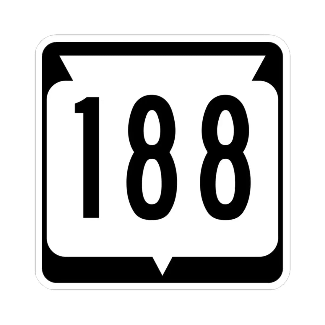 WIS 188 (Wisconsin) (Road Sign) STICKER Vinyl Kiss-Cut Decal 3 Inch White - The Sticker Space