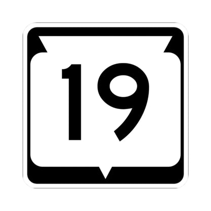 WIS 19 (Wisconsin) (Road Sign) STICKER Vinyl Kiss-Cut Decal 2 Inch White - The Sticker Space