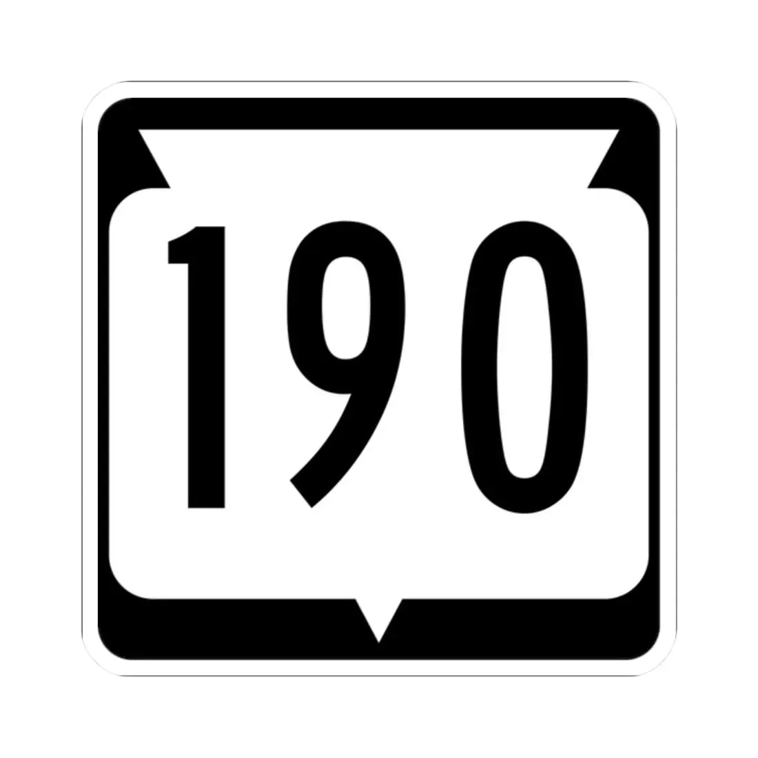 WIS 190 (Wisconsin) (Road Sign) STICKER Vinyl Kiss-Cut Decal 2 Inch White - The Sticker Space