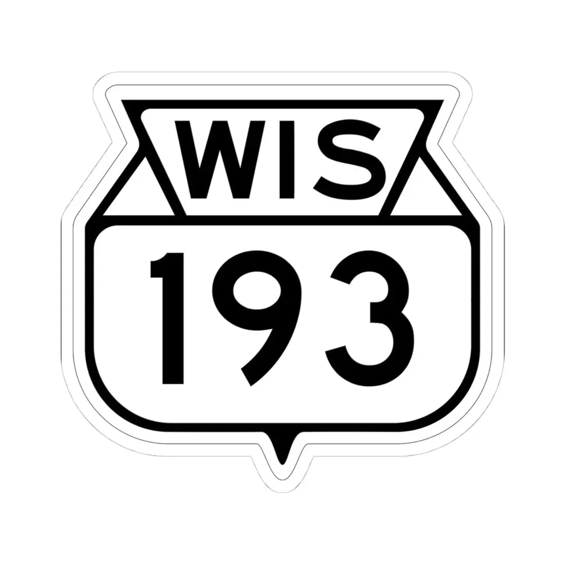 WIS 193 1949 (Wisconsin) (Road Sign) STICKER Vinyl Kiss-Cut Decal 4 Inch White - The Sticker Space