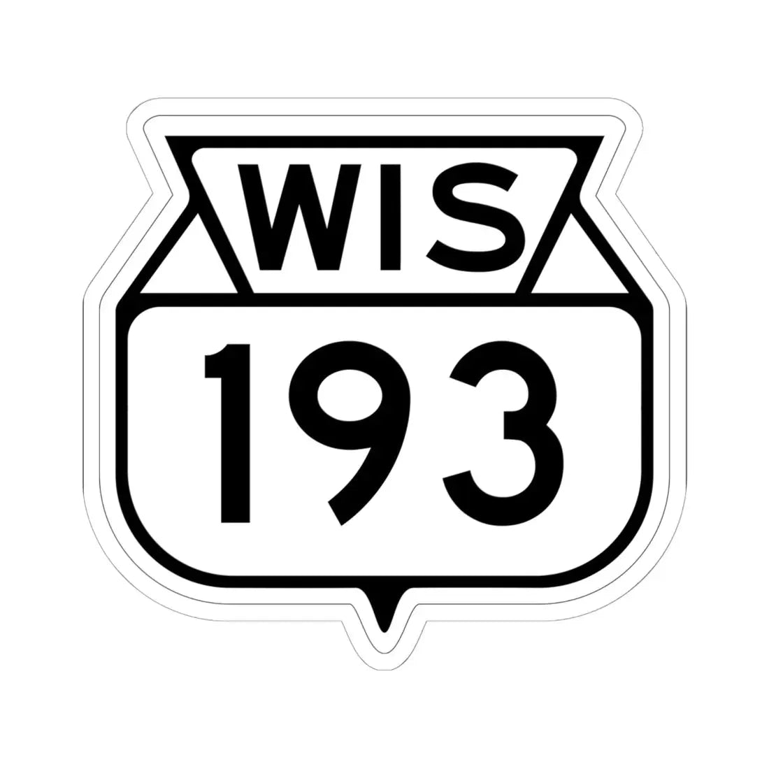 WIS 193 1949 (Wisconsin) (Road Sign) STICKER Vinyl Kiss-Cut Decal 6 Inch White - The Sticker Space