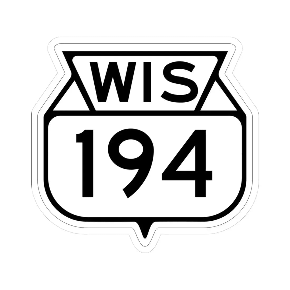 WIS 194 1949 (Wisconsin) (Road Sign) STICKER Vinyl Kiss-Cut Decal 3 Inch White - The Sticker Space