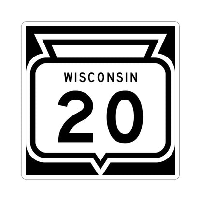 WIS 20 1958 (Wisconsin) (Road Sign) STICKER Vinyl Kiss-Cut Decal 6 Inch White - The Sticker Space