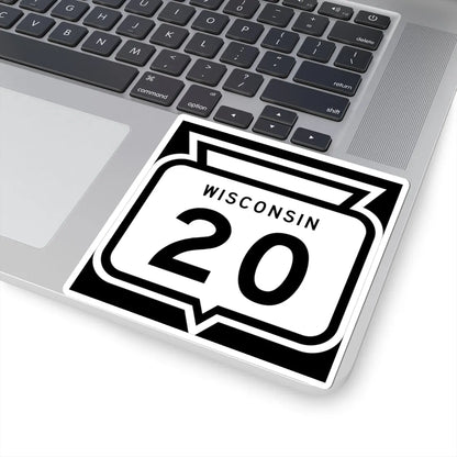 WIS 20 1958 (Wisconsin) (Road Sign) STICKER Vinyl Kiss-Cut Decal - The Sticker Space