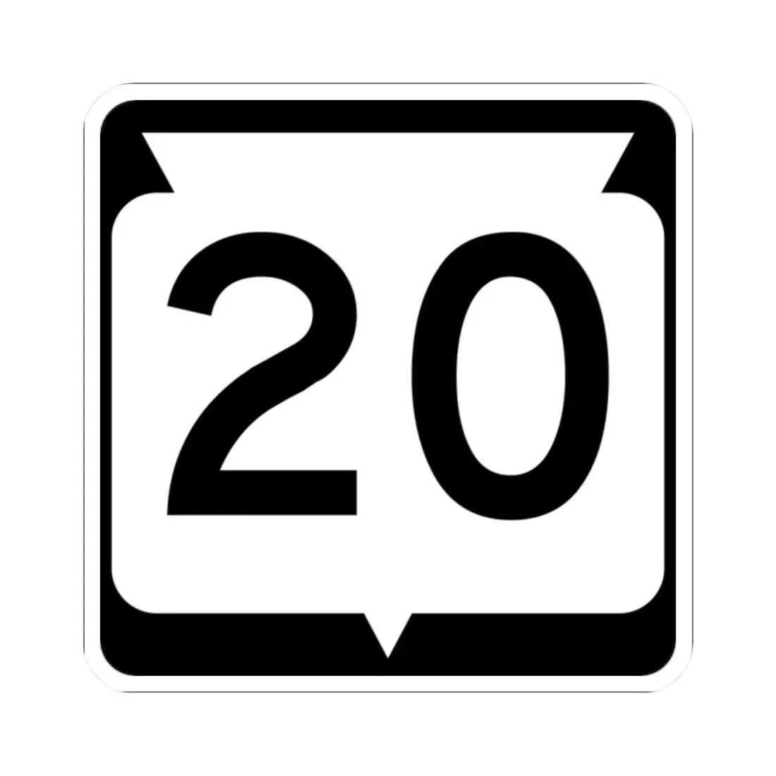 WIS 20 (Wisconsin) (Road Sign) STICKER Vinyl Kiss-Cut Decal 2 Inch White - The Sticker Space