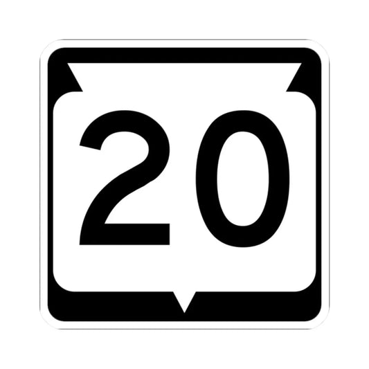 WIS 20 (Wisconsin) (Road Sign) STICKER Vinyl Kiss-Cut Decal 2 Inch White - The Sticker Space