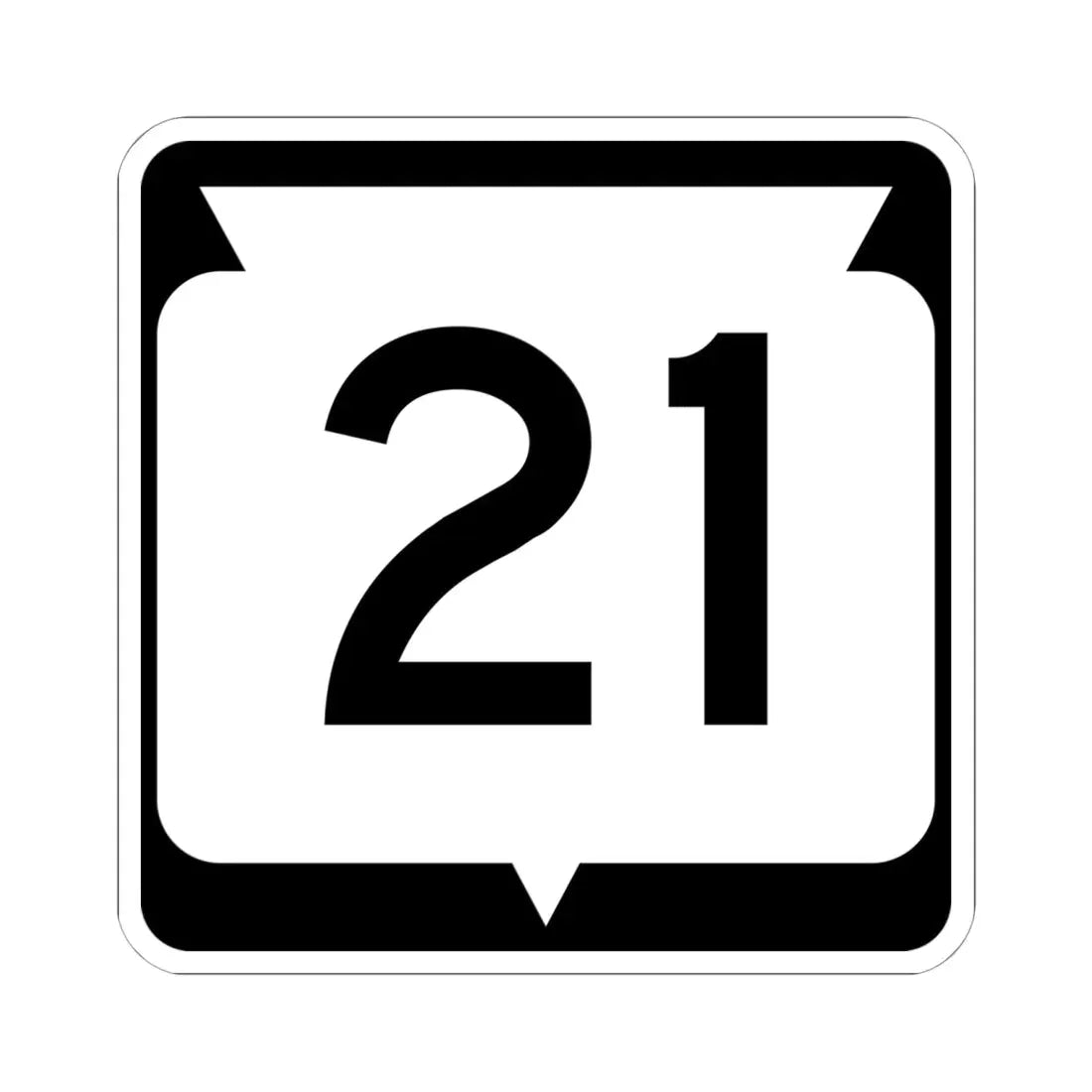 WIS 21 (Wisconsin) (Road Sign) STICKER Vinyl Kiss-Cut Decal 6 Inch White - The Sticker Space