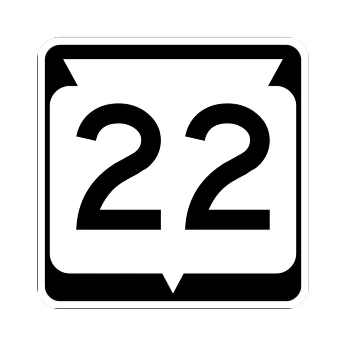 WIS 22 (Wisconsin) (Road Sign) STICKER Vinyl Kiss-Cut Decal 2 Inch White - The Sticker Space
