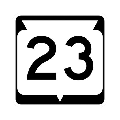 WIS 23 (Wisconsin) (Road Sign) STICKER Vinyl Kiss-Cut Decal 2 Inch White - The Sticker Space