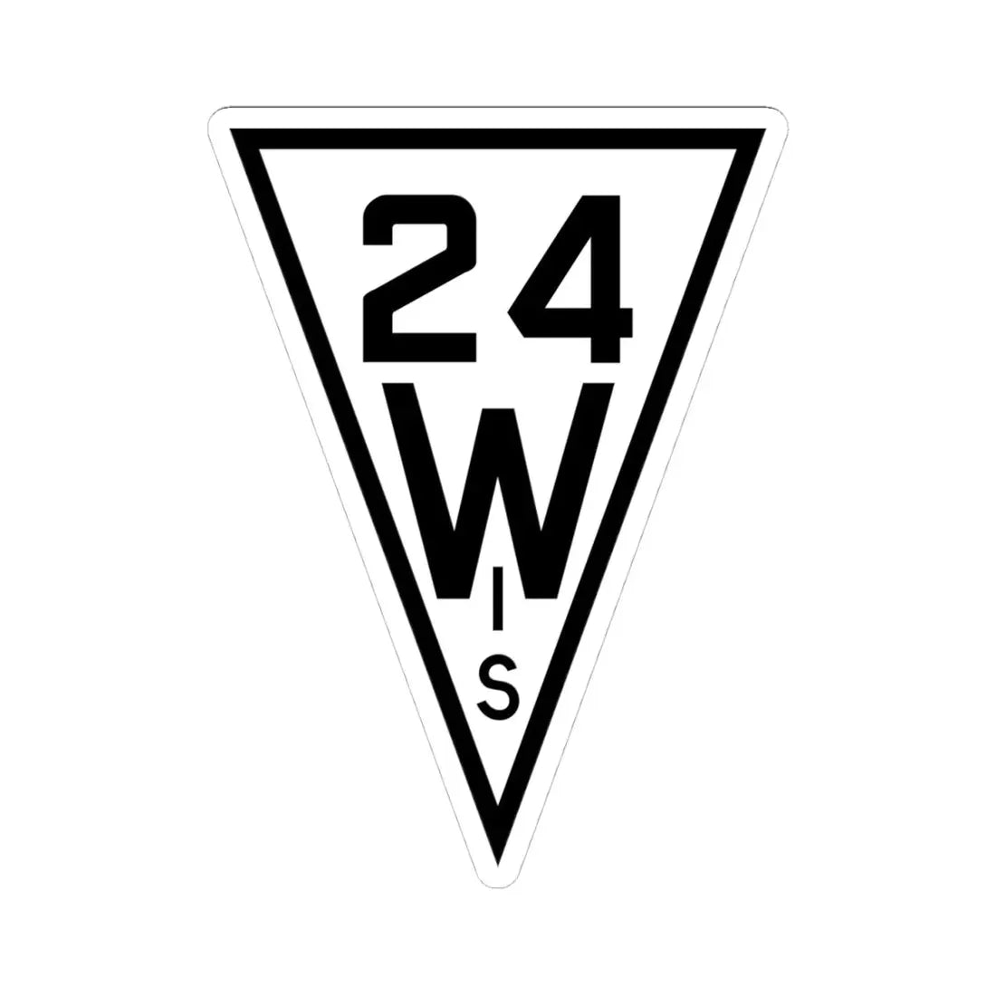 WIS 24 1927 (Wisconsin) (Road Sign) STICKER Vinyl Kiss-Cut Decal 4 Inch White - The Sticker Space