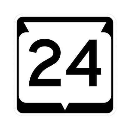 WIS 24 (Wisconsin) (Road Sign) STICKER Vinyl Kiss-Cut Decal 3 Inch White - The Sticker Space