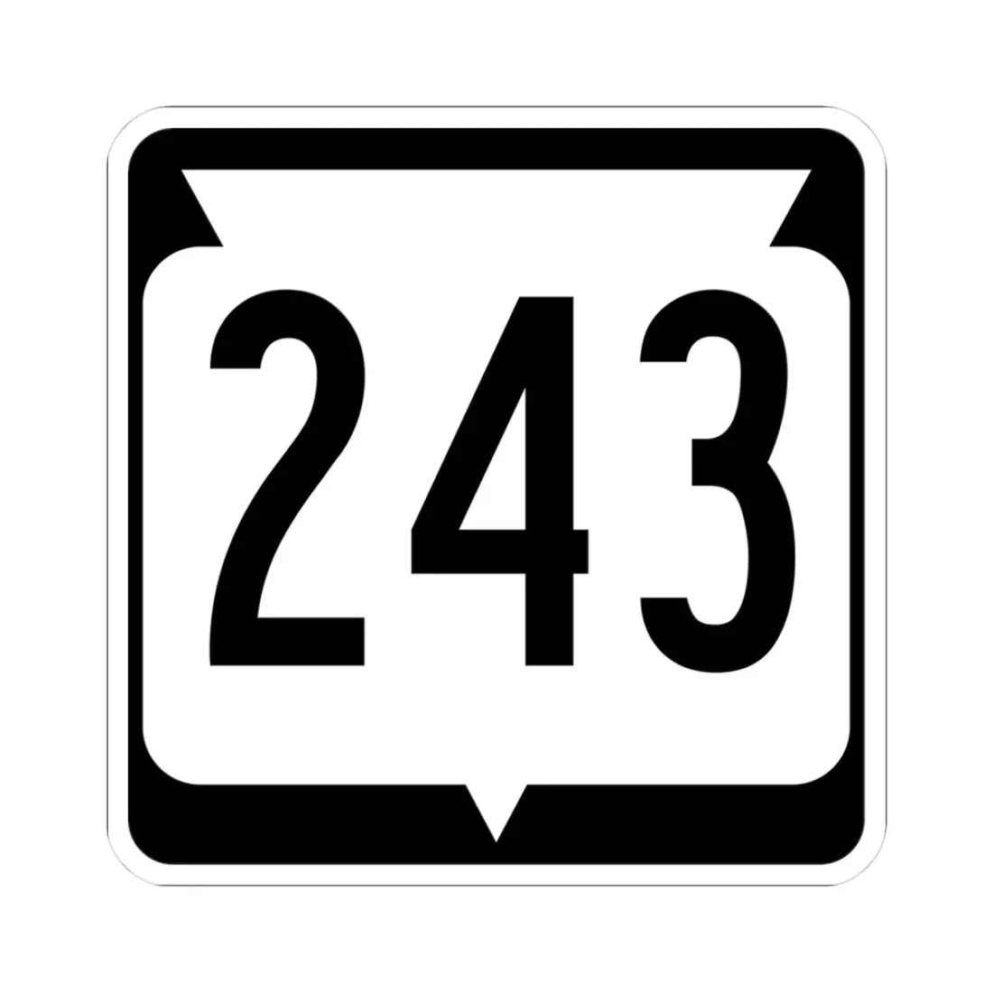 WIS 243 (Wisconsin) (Road Sign) STICKER Vinyl Kiss-Cut Decal 3 Inch White - The Sticker Space