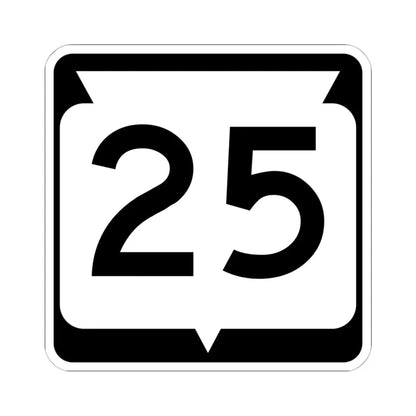 WIS 25 (Wisconsin) (Road Sign) STICKER Vinyl Kiss-Cut Decal 6 Inch White - The Sticker Space