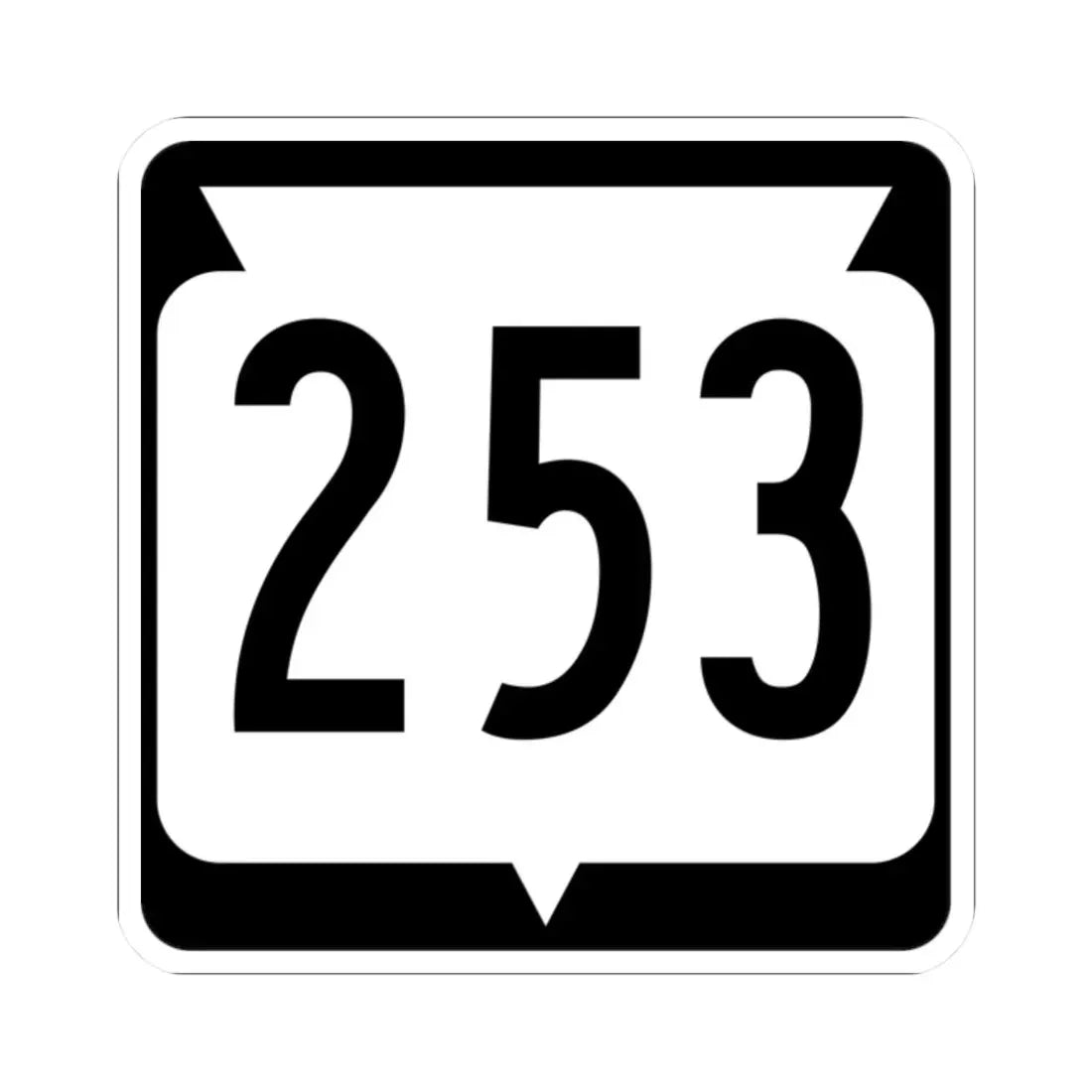WIS 253 (Wisconsin) (Road Sign) STICKER Vinyl Kiss-Cut Decal 2 Inch White - The Sticker Space