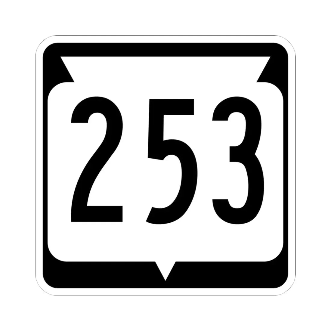 WIS 253 (Wisconsin) (Road Sign) STICKER Vinyl Kiss-Cut Decal 4 Inch White - The Sticker Space