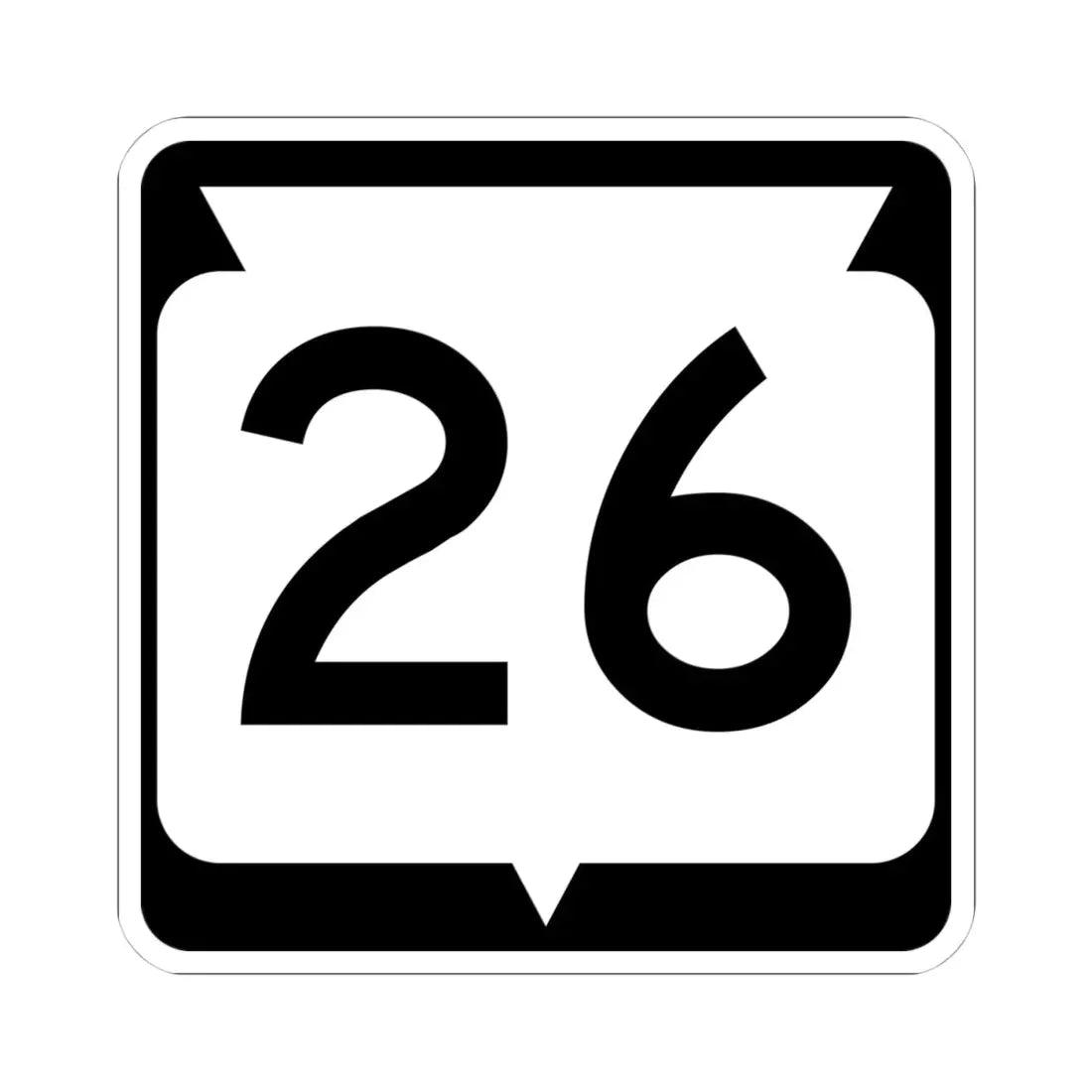 WIS 26 (Wisconsin) (Road Sign) STICKER Vinyl Kiss-Cut Decal 4 Inch White - The Sticker Space