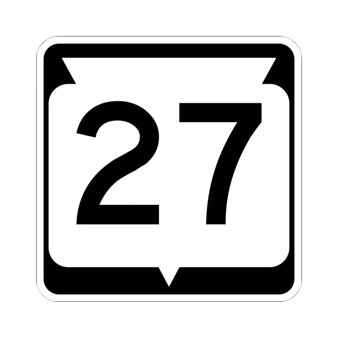 WIS 27 (Wisconsin) (Road Sign) STICKER Vinyl Kiss-Cut Decal 6 Inch White - The Sticker Space