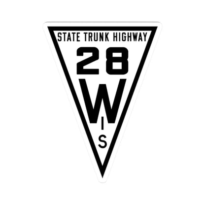 WIS 28 1919 (Wisconsin) (Road Sign) STICKER Vinyl Kiss-Cut Decal 2 Inch White - The Sticker Space