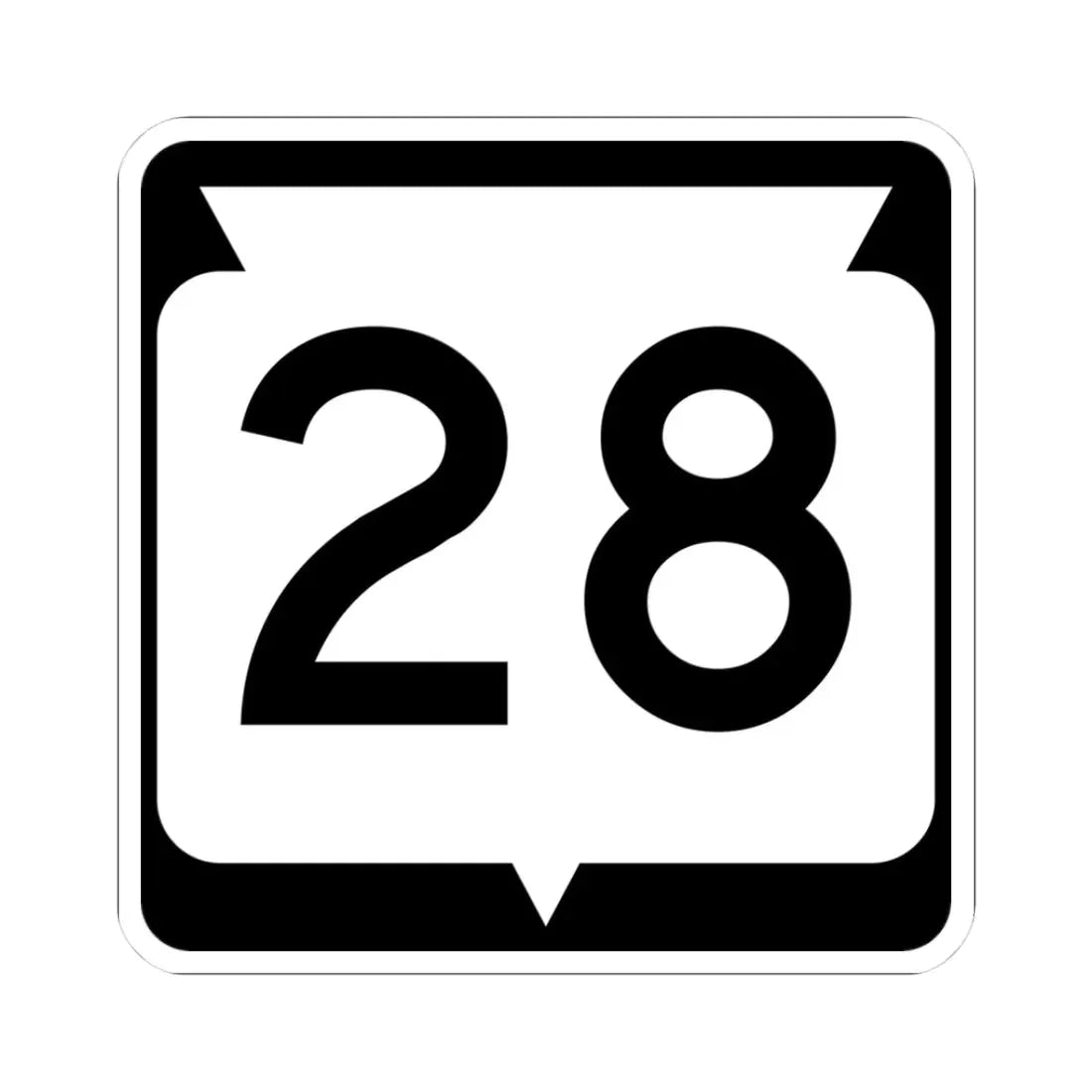 WIS 28 (Wisconsin) (Road Sign) STICKER Vinyl Kiss-Cut Decal 3 Inch White - The Sticker Space