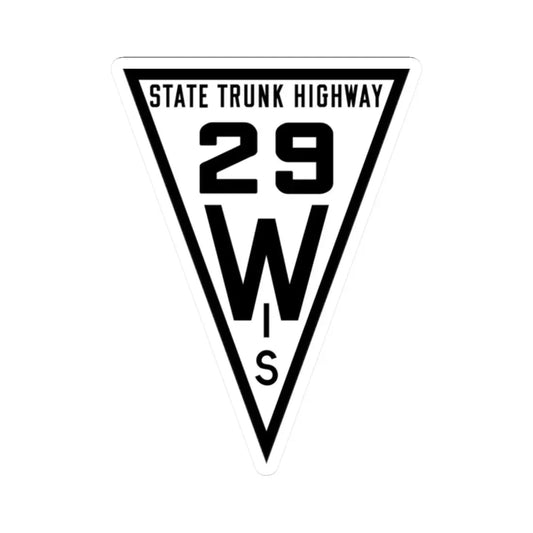 WIS 29 1919 (Wisconsin) (Road Sign) STICKER Vinyl Kiss-Cut Decal 2 Inch White - The Sticker Space