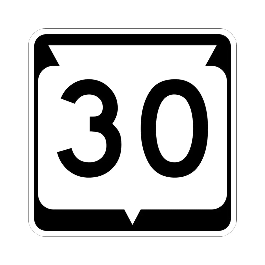 WIS 30 (Wisconsin) (Road Sign) STICKER Vinyl Kiss-Cut Decal 4 Inch White - The Sticker Space