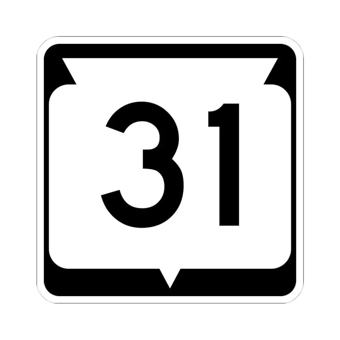WIS 31 (Wisconsin) (Road Sign) STICKER Vinyl Kiss-Cut Decal 4 Inch White - The Sticker Space