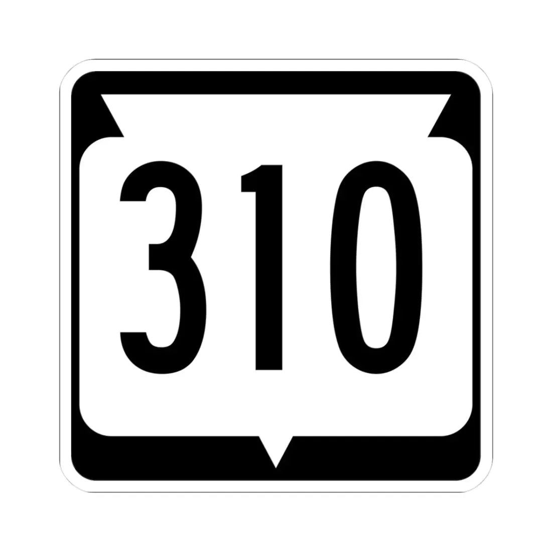 WIS 310 (Wisconsin) (Road Sign) STICKER Vinyl Kiss-Cut Decal 3 Inch White - The Sticker Space