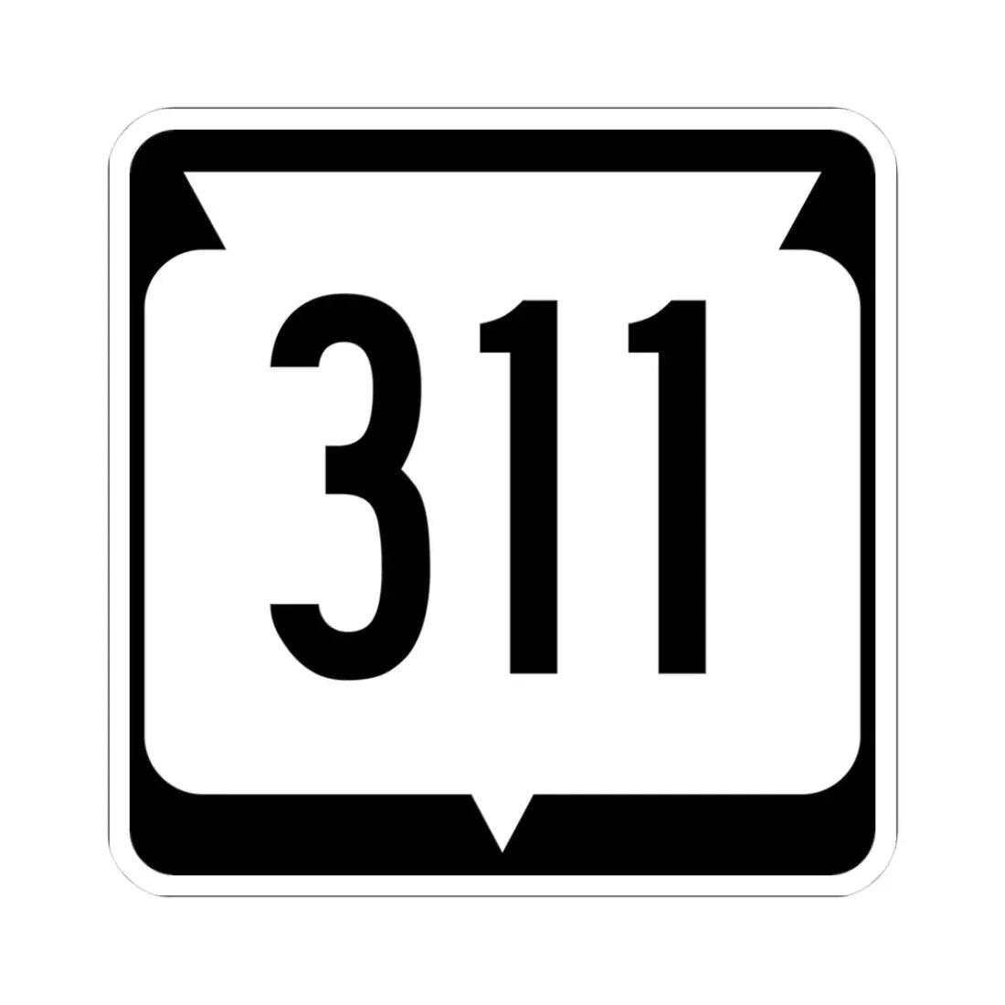 WIS 311 (Wisconsin) (Road Sign) STICKER Vinyl Kiss-Cut Decal 3 Inch White - The Sticker Space