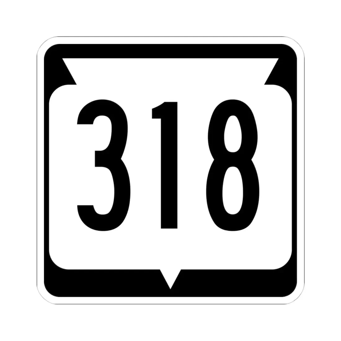 WIS 318 (Wisconsin) (Road Sign) STICKER Vinyl Kiss-Cut Decal 4 Inch White - The Sticker Space