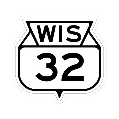 WIS 32 1949 (Wisconsin) (Road Sign) STICKER Vinyl Kiss-Cut Decal 3 Inch White - The Sticker Space