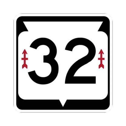 WIS 32 (Wisconsin) (Road Sign) STICKER Vinyl Kiss-Cut Decal 2 Inch White - The Sticker Space