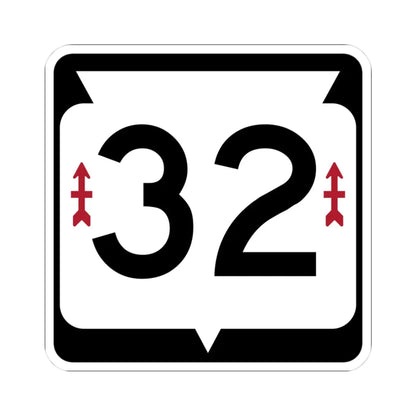 WIS 32 (Wisconsin) (Road Sign) STICKER Vinyl Kiss-Cut Decal 3 Inch White - The Sticker Space