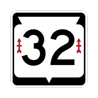 WIS 32 (Wisconsin) (Road Sign) STICKER Vinyl Kiss-Cut Decal 4 Inch White - The Sticker Space