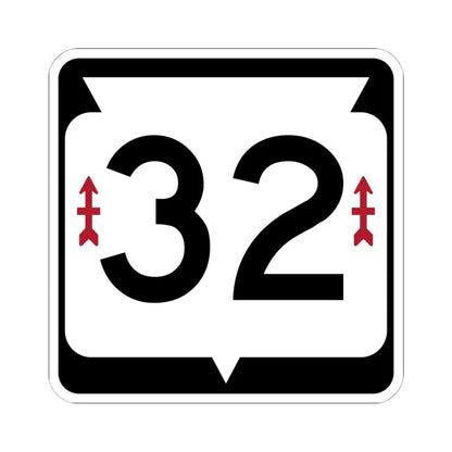 WIS 32 (Wisconsin) (Road Sign) STICKER Vinyl Kiss-Cut Decal 6 Inch White - The Sticker Space