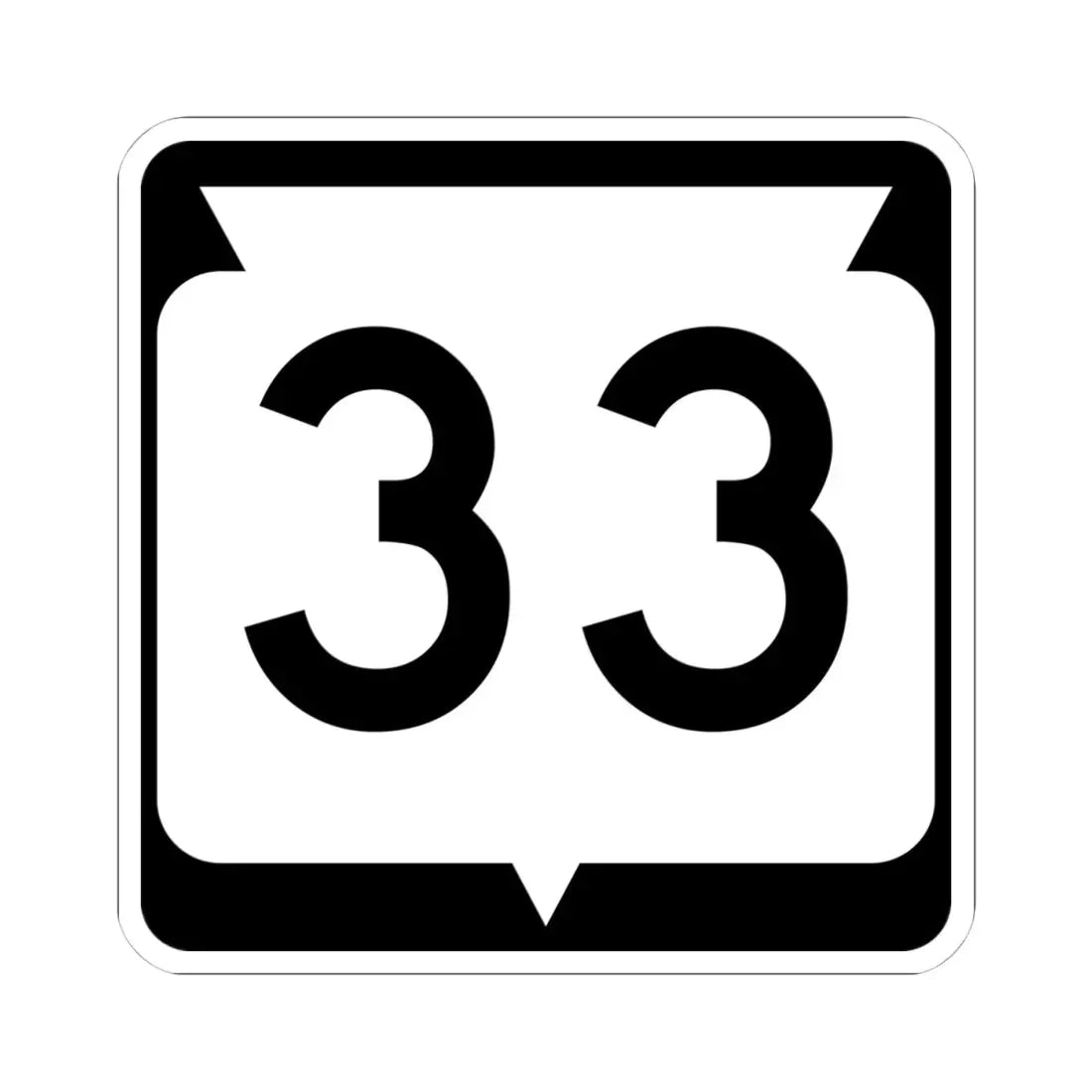 WIS 33 (Wisconsin) (Road Sign) STICKER Vinyl Kiss-Cut Decal 4 Inch White - The Sticker Space