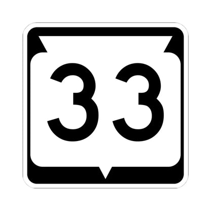 WIS 33 (Wisconsin) (Road Sign) STICKER Vinyl Kiss-Cut Decal 4 Inch White - The Sticker Space