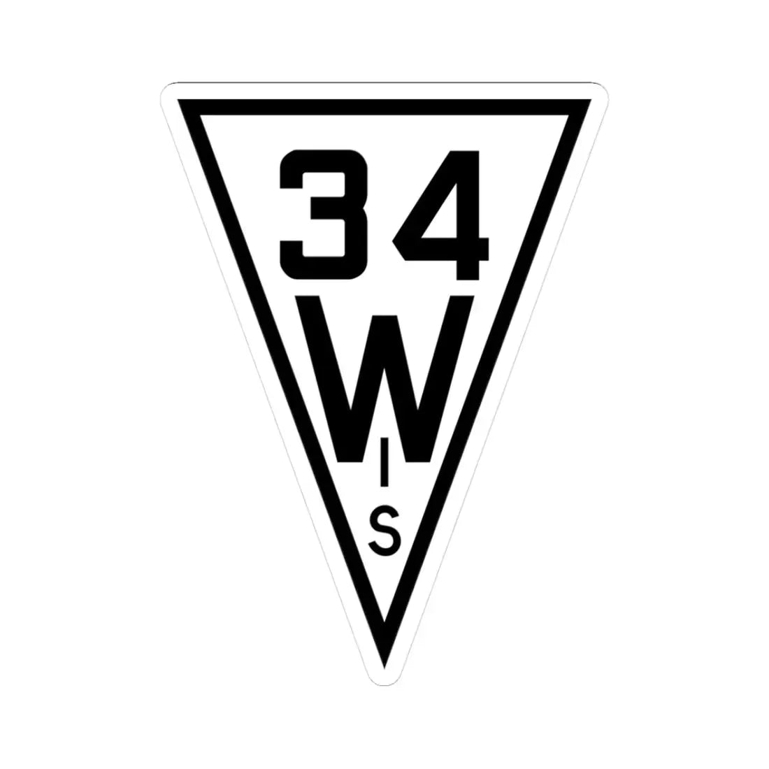 WIS 34 1927 (Wisconsin) (Road Sign) STICKER Vinyl Kiss-Cut Decal 3 Inch White - The Sticker Space
