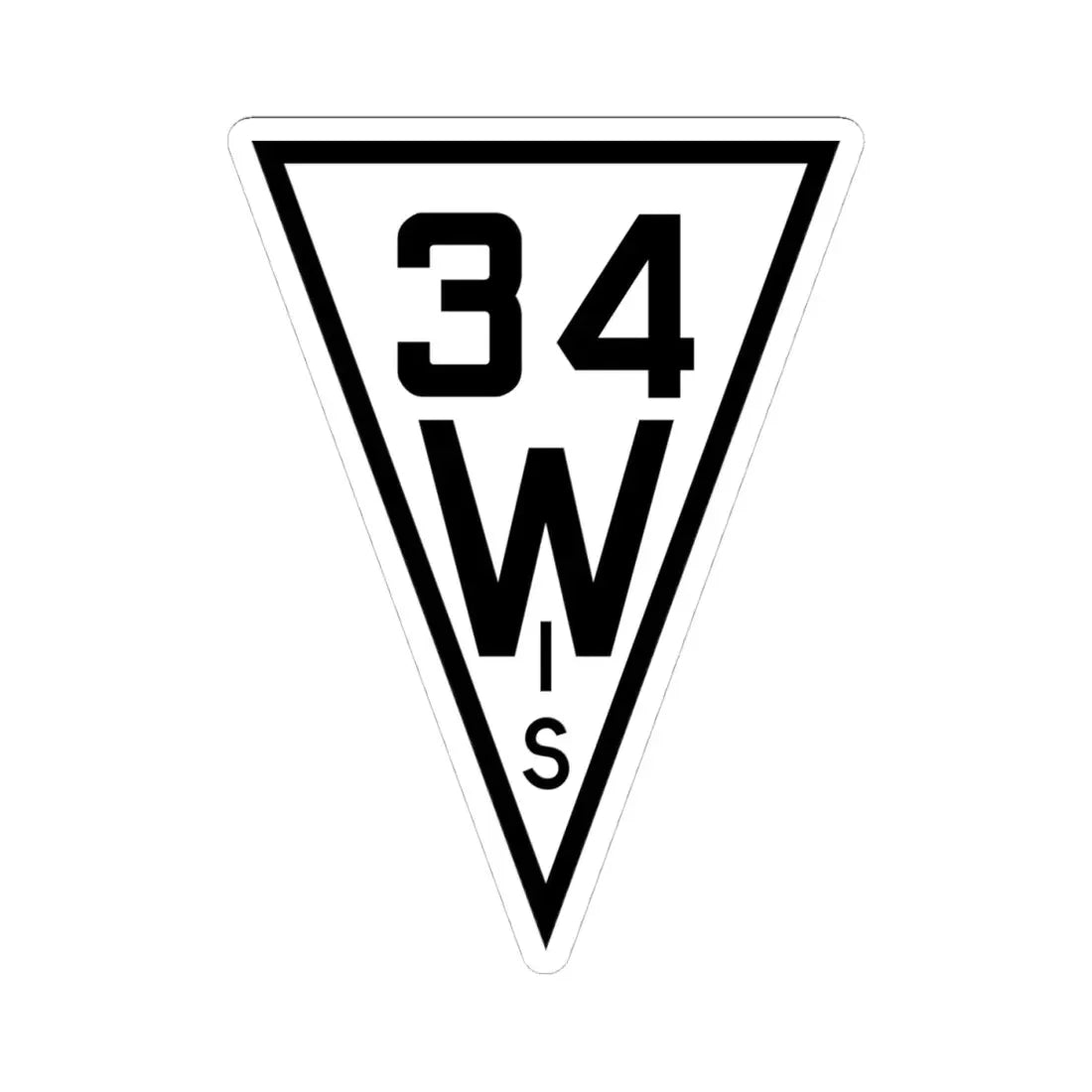 WIS 34 1927 (Wisconsin) (Road Sign) STICKER Vinyl Kiss-Cut Decal 4 Inch White - The Sticker Space