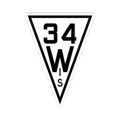 WIS 34 1927 (Wisconsin) (Road Sign) STICKER Vinyl Kiss-Cut Decal 4 Inch White - The Sticker Space