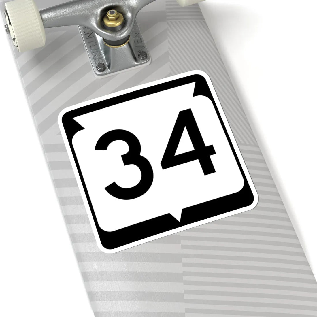 WIS 34 (Wisconsin) (Road Sign) STICKER Vinyl Kiss-Cut Decal - The Sticker Space