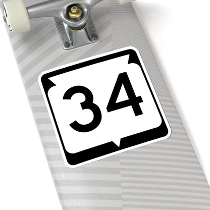 WIS 34 (Wisconsin) (Road Sign) STICKER Vinyl Kiss-Cut Decal - The Sticker Space