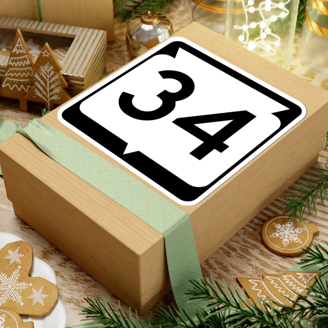 WIS 34 (Wisconsin) (Road Sign) STICKER Vinyl Kiss-Cut Decal - The Sticker Space