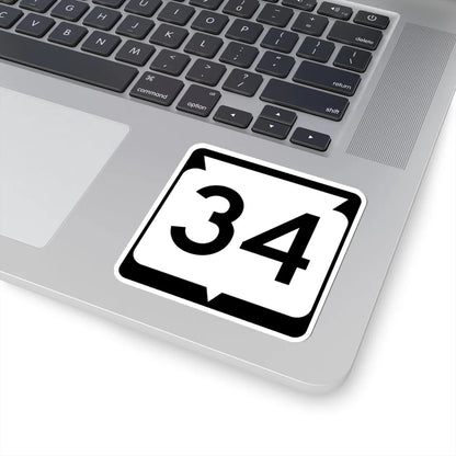 WIS 34 (Wisconsin) (Road Sign) STICKER Vinyl Kiss-Cut Decal - The Sticker Space