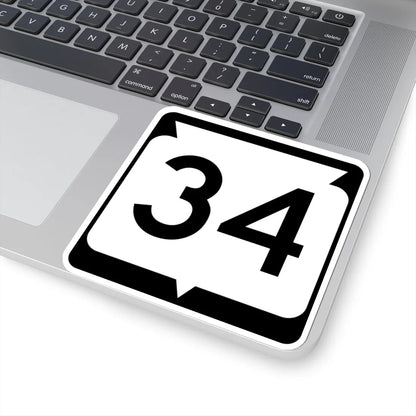 WIS 34 (Wisconsin) (Road Sign) STICKER Vinyl Kiss-Cut Decal - The Sticker Space