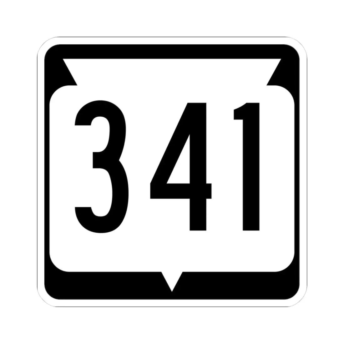 WIS 341 (Wisconsin) (Road Sign) STICKER Vinyl Kiss-Cut Decal 3 Inch White - The Sticker Space