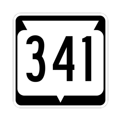 WIS 341 (Wisconsin) (Road Sign) STICKER Vinyl Kiss-Cut Decal 6 Inch White - The Sticker Space