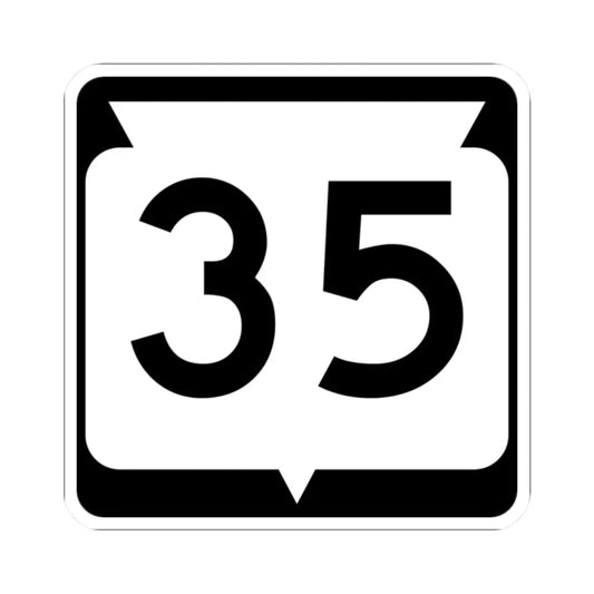 WIS 35 (Wisconsin) (Road Sign) STICKER Vinyl Kiss-Cut Decal 2 Inch White - The Sticker Space