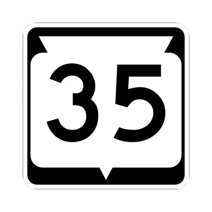 WIS 35 (Wisconsin) (Road Sign) STICKER Vinyl Kiss-Cut Decal 3 Inch White - The Sticker Space